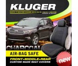 TOYOTA KLUGER CUSTOM MADE SEAT COVERS 7 SEATER AIR BAG SAFE F+M+R CHARCOAL MY11